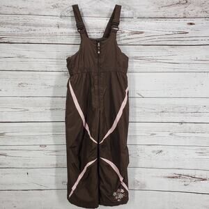 Zero Exposure Girls Brown Snow Ski Bib Overall Pants Size L 6X